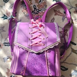 Loungefly Lavender and Pink Lace-Up Backpack